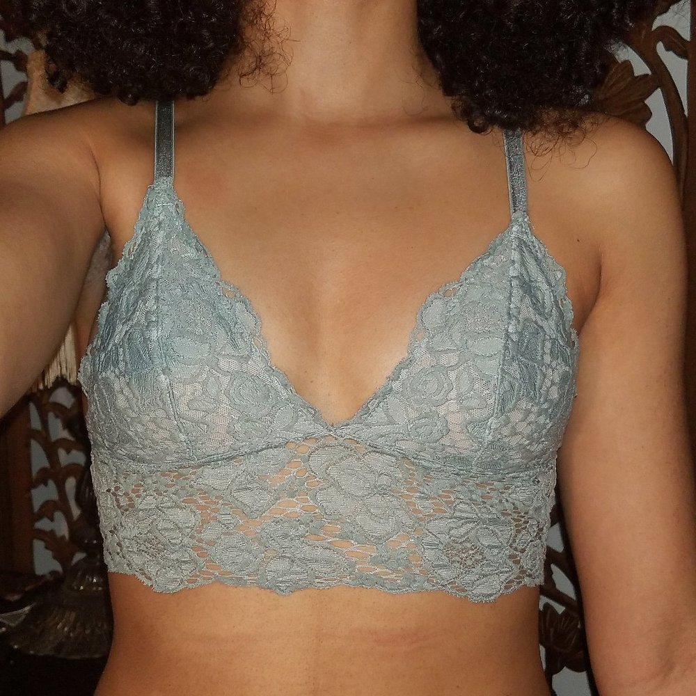 minty teal lace bralette